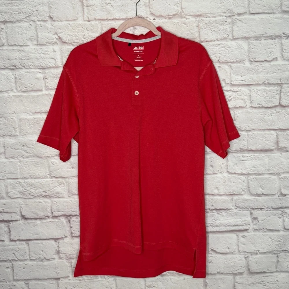 adidas Men's Red Short-Sleeve Polo